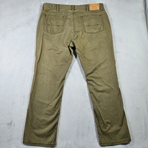 Polo Ralph Lauren Varick Slim Fit Straight Leg Jeans Mens Size 38x28 Olive Green - Picture 9 of 15